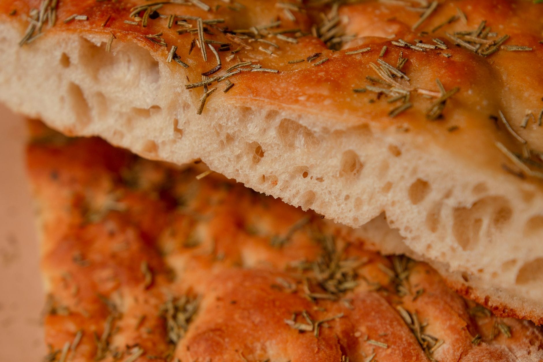 Dimpled rosemary focaccia