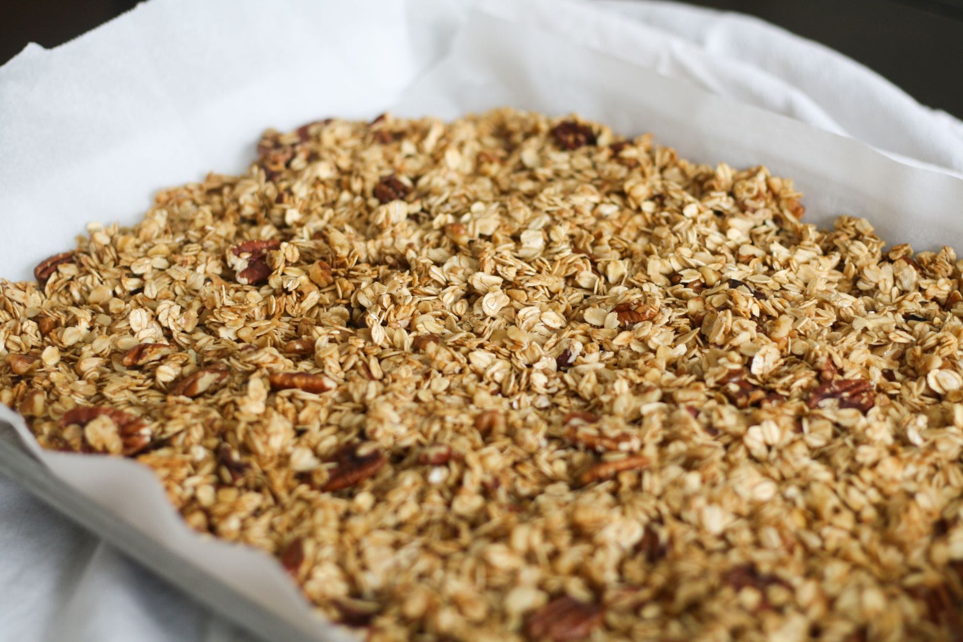 A tray of homemade granola