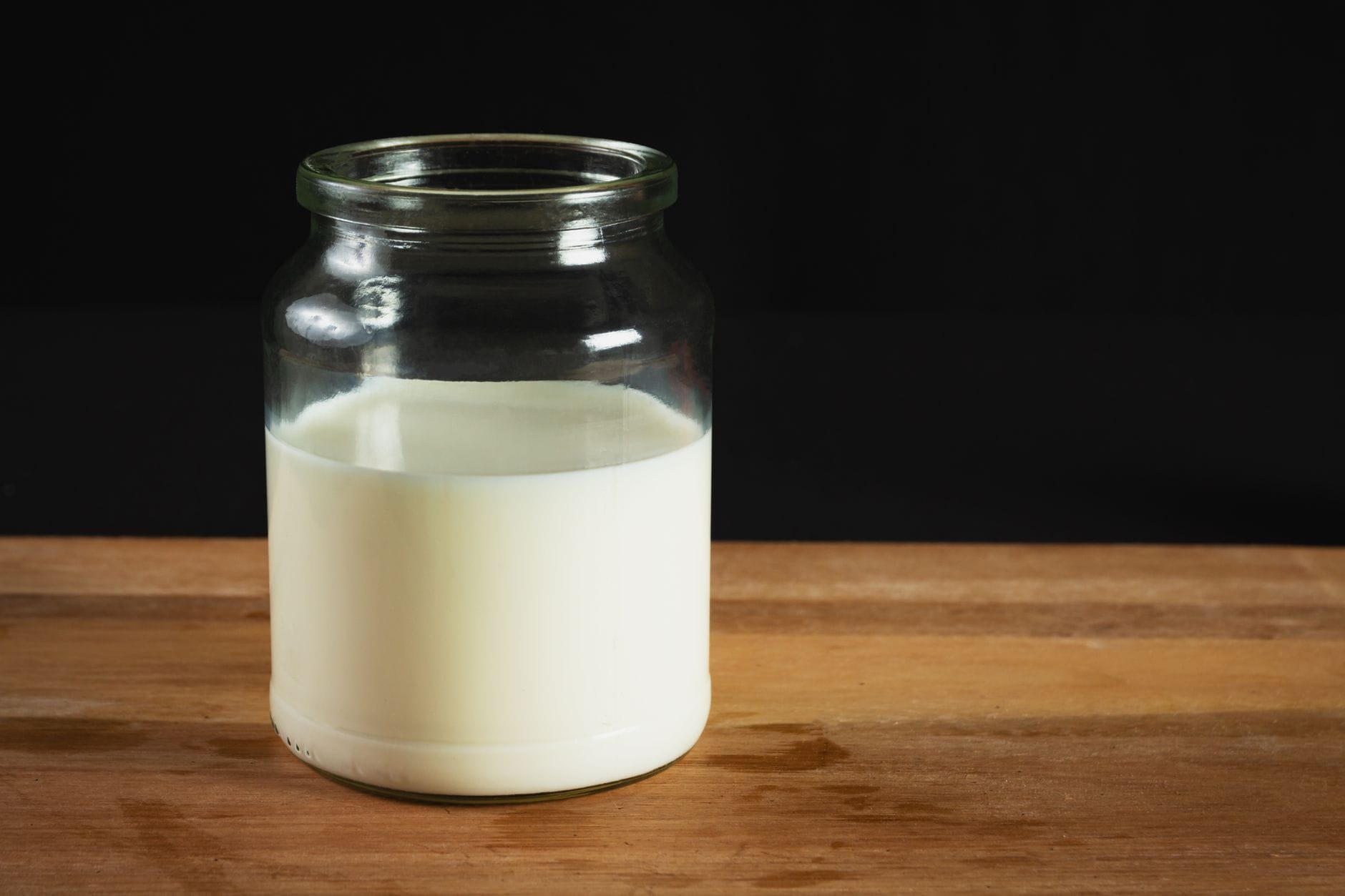 A jar of homemade yoghurt