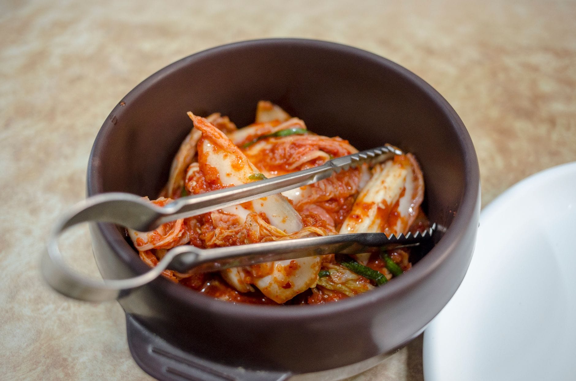 A bowl of homemade kimchi