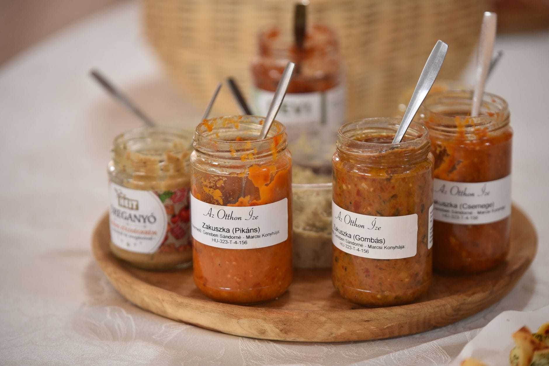 Jars of homemade chutney