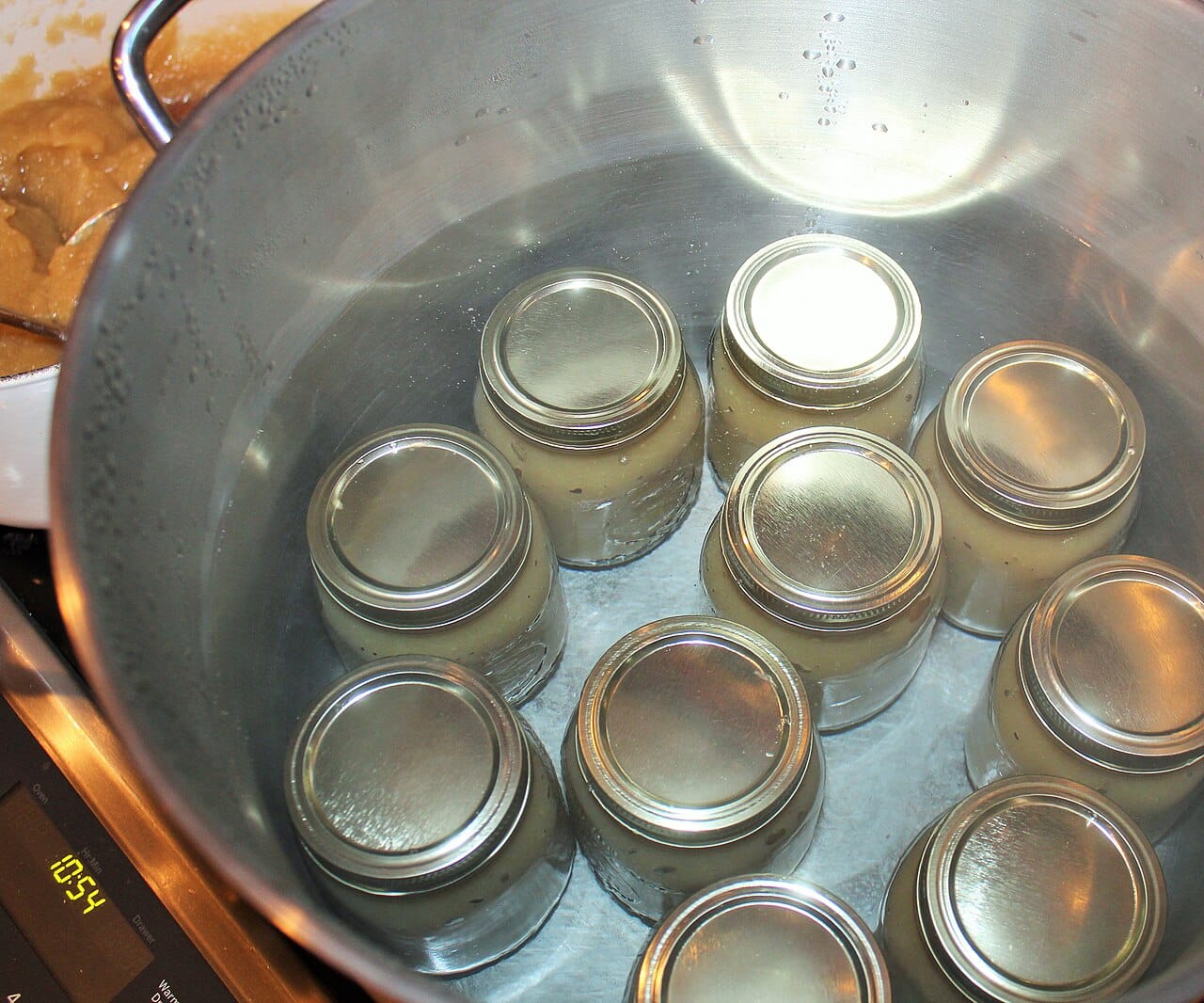 Jars processing in a water-bath canner